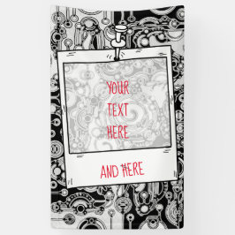 白黒の幾何学模様3 横断幕