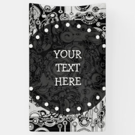 白黒の幾何学模様3 横断幕