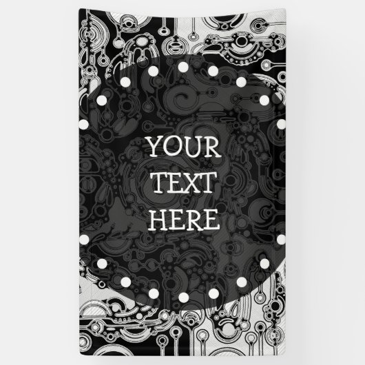 白黒の幾何学模様3 横断幕 (縦)