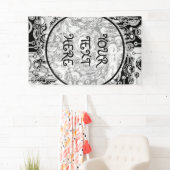 白黒の幾何学模様3 横断幕 (インサイチュ)