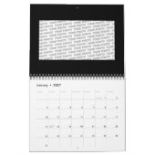 白黒の幾何学模様4 カレンダー (1月 2027)