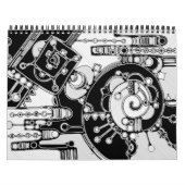 白黒の幾何学模様4 カレンダー (カバー)