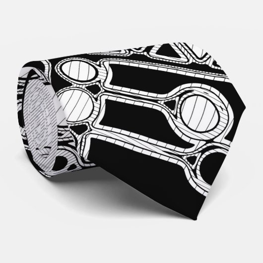 白黒の幾何学模様4 ネクタイ (ロール)