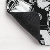 白黒の幾何学模様4 マウスパッド (コーナー)