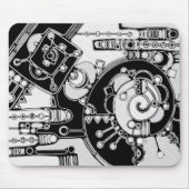 白黒の幾何学模様4 マウスパッド (正面)