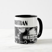 白黒の幾何学模様4 マグカップ (正面右)