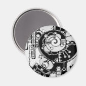 白黒の幾何学模様4 マグネット (正面/裏面)