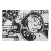 白黒の幾何学模様4 枕カバー (裏面)