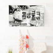 白黒の幾何学模様4 横断幕 (インサイチュ)