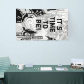 白黒の幾何学模様4 横断幕 (トレードショー)