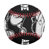 白黒の幾何学模様4 野球ボール (裏面)