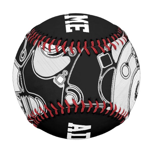 白黒の幾何学模様4 野球ボール (裏面)