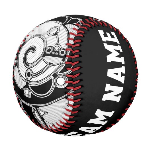 白黒の幾何学模様4 野球ボール (アングル)