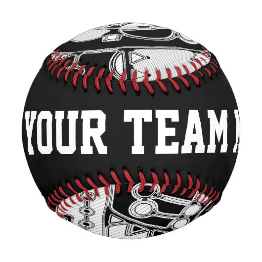 白黒の幾何学模様4 野球ボール (正面)