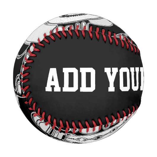 白黒の幾何学模様4 野球ボール (正面左)