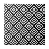 白黒の幾何学模様 タイル (正面)