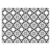 白黒の幾何学模様 テーブルクロス (正面(横))