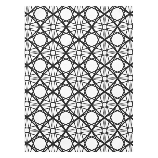 白黒の幾何学模様 テーブルクロス (正面)