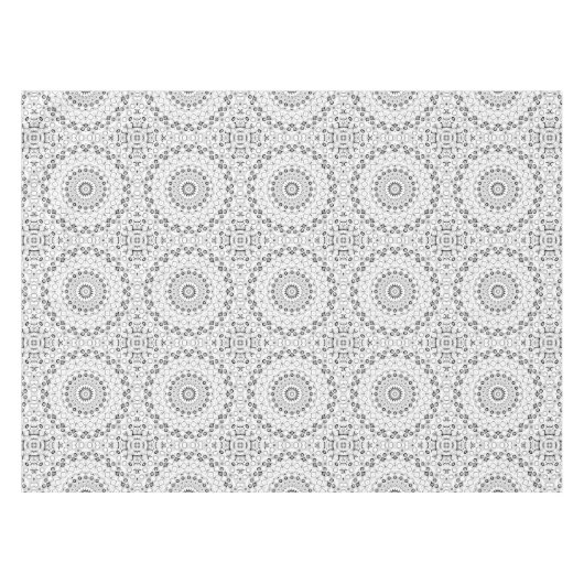 白黒の幾何学模様 テーブルクロス (正面(横))