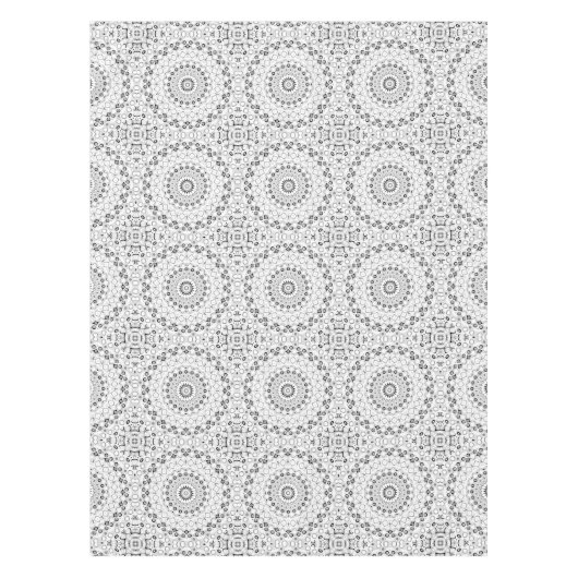 白黒の幾何学模様 テーブルクロス (正面)