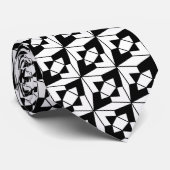 白黒の幾何学模様 ネクタイ (ロール)