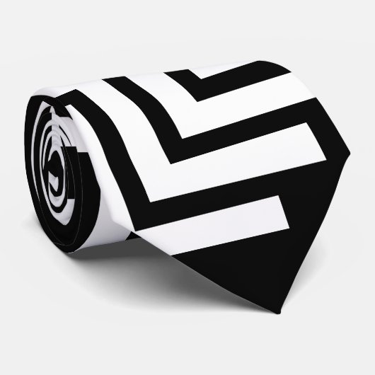 白黒の幾何学模様 ネクタイ (ロール)
