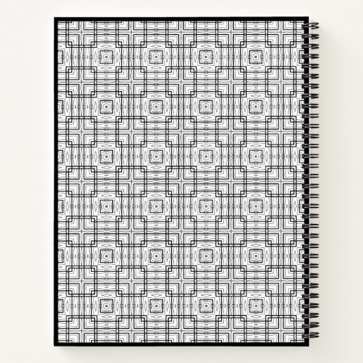 白黒の幾何学模様 ノートブック (裏面)