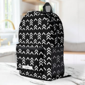 白黒の幾何学模様 プリントバックパック