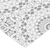 白黒の幾何学模様 ミディアムテーブルランナー (コーナー)