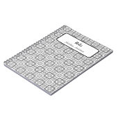 白黒の幾何学正方形パターン緩和曲線 ノートブック (左側)