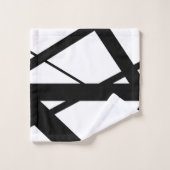 白黒の幾何学浴用タオルセット バスタオルセット (ウォッシュタオル)