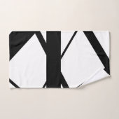 白黒の幾何学浴用タオルセット バスタオルセット (ハンドタオル)