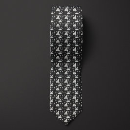 白黒の幾何学猫 ネクタイ