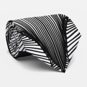 白黒の幾何学的くもの巣線スケッチ ネクタイ (ロール)