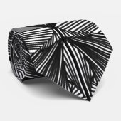 白黒の幾何学的くもの巣線スケッチ ネクタイ (ロール)