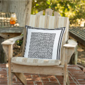 白黒の幾何学的なギリシャ鍵パターン アウトドアクッション (椅子)