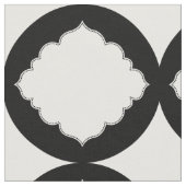 白黒の幾何学的な図形パターン ファブリック (クローズアップ)