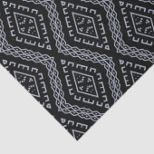 白黒の幾何学的な布プリント 薄葉紙 (詳細)