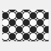 白黒の幾何学的な形 ラッピングペーパーシート (正面3)