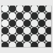 白黒の幾何学的な形 ラッピングペーパー (フラット)