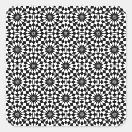 白黒の幾何学的な目の錯覚パターン スクエアシール