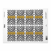 白黒の幾何学的な線と金ゴールドワインラベル ラベル (フルシート)