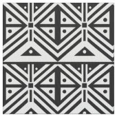 白黒の幾何学的な部族パターン ファブリック (クローズアップ)