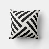白黒の幾何学的な風車のストライプ クッション (裏面)