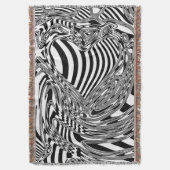 白黒の幾何学的アート12 スローブランケット (正面縦)