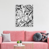 白黒の幾何学的アート15 キャンバスプリント (インサイチュ (リビング))