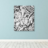 白黒の幾何学的アート15 キャンバスプリント (インサイチュ (ウッドフロア))