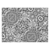 白黒の幾何学的アート15 テーブルクロス (正面(横))