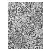 白黒の幾何学的アート15 テーブルクロス (正面)