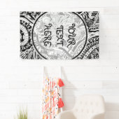 白黒の幾何学的アート15 横断幕 (インサイチュ)